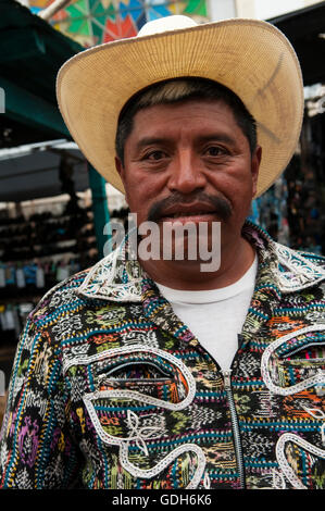 Solola, Guatemala; Men Wearing Cowboy Hats And Traditional Stock Photo ...