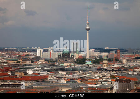 Berliner Dom cathedral, TV Tower, Berlin Mitte district, Berlin Stock Photo