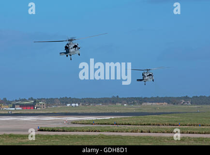 USN Sikorsky MH-60S Seahawk (Knighthawk) BR Serial 33&46 (HSC-28 – Helicopter Sea Combat Squadron ‘Dragon Whales'  SCO 10,736. Stock Photo