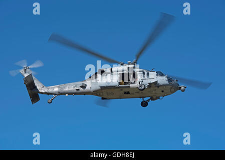 USN Sikorsky MH-60S Seahawk (Knighthawk) 167872-BR-33 (HSC-28 – Helicopter Sea Combat Squadron ‘Dragon Whales'   SCO 10,739. Stock Photo