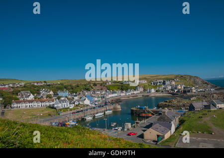 Yachts and boats in harbour Portpatrick with RNLI Tyne Class lifeboat 'Mary Irene Millar' Dumfries & Galloway Scotland Stock Photo