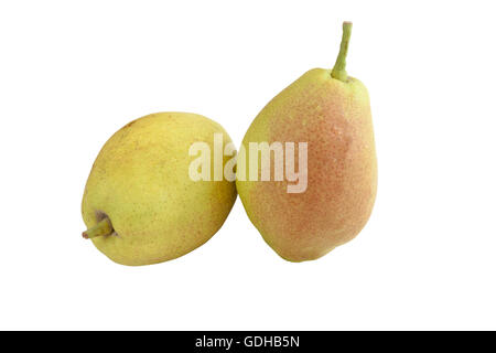two Fragrant pears . sweet fragrant flavor and aroma on isolated white background and with work paths Stock Photo
