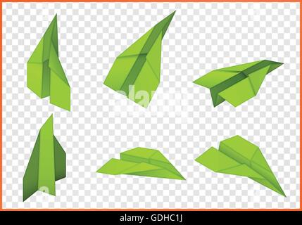 paper plane isometric flat Stock Vector