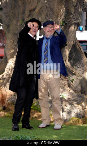 London, UK. 17th July, 2016. Mark Rylance , Steven Spielberg   attending the   UK  Premiere of BFG  at Odeon  Leicester Square London 17th  July 2016 Credit:  Peter Phillips/Alamy Live News Stock Photo