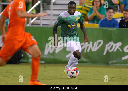 St Petersburg, Florida, USA. 16th July, 2016. Tampa Bay Rowdies midfielder Freddy Adu (9) in action against Puerto Rico FC during an NASL match at Al Lang Stadium on July 16, 2016 in St Petersburg, Florida.ZUMA Press/Scott A. Miller © Scott A. Miller/ZUMA Wire/Alamy Live News Stock Photo