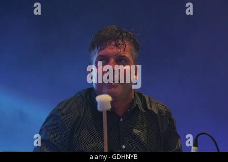 London,England,UK : 17th July 2016 : Battles preforms at the Citadel Festival 2016 at Victoria Park, London,UK. Photo by See Li Stock Photo