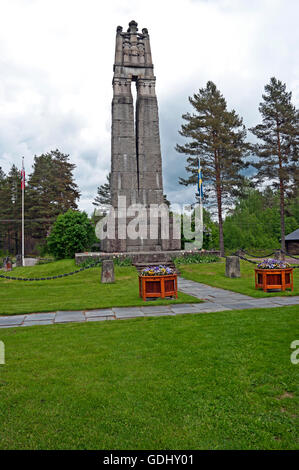 Morokulien Border between Norway and Sweden, Memorial Stock Photo