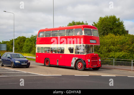 Vintage Bus on Tram Sunday a festival of Transport held the in the seaside town of Fleetwood, Lancashire, UK Stock Photo