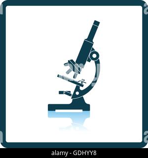 Icon of chemistry microscope. Shadow reflection design. Vector illustration. Stock Vector