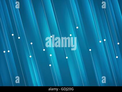 Blue tech stripes background and circuit board lines. Vector technology graphic design Stock Vector