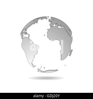 Tech grey globe world map design. Vector earth globe background Stock Vector