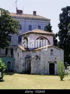 geography / travel, Croatia, Pula, churches, Chapel of St. Mary Formosa, built in the first half of the 6th century, exterior view, Stock Photo