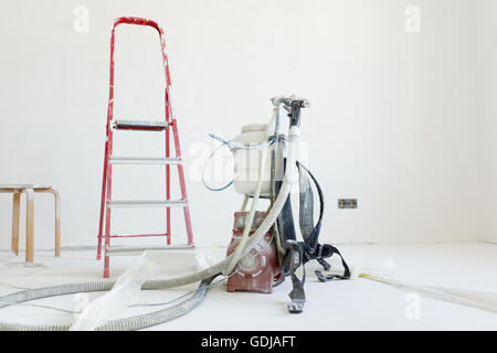 repairs in the apartment at the painting stage Stock Photo