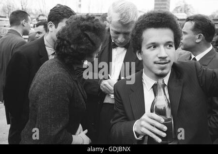 Keith Jarrett arriving at the Tallin International Jazz Festival, 1967 Stock Photo