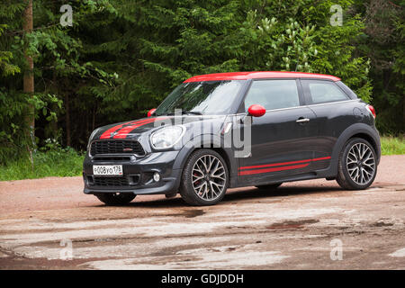 Kotka, Finland - July 16, 2016: Mini John Cooper Works Paceman All4 closeup view Stock Photo