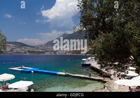 Kalkan Beach Park, Kisla, Kalkan, Lycian Coast, Turkey, Asia. Stock Photo