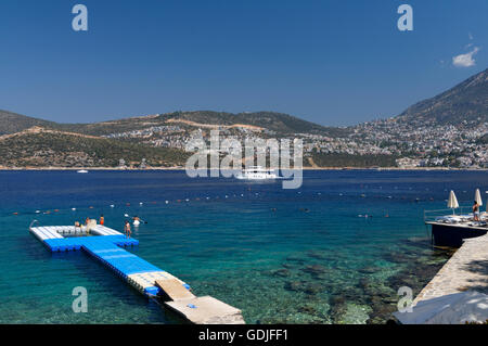 Kalkan Beach Park, Kisla, Kalkan, Lycian Coast, Turkey, Asia. Stock Photo