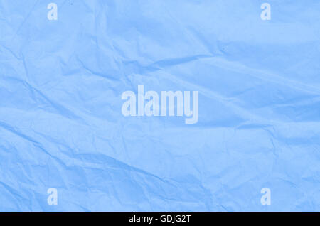 crumpled blue paper tissue  background texture Stock Photo