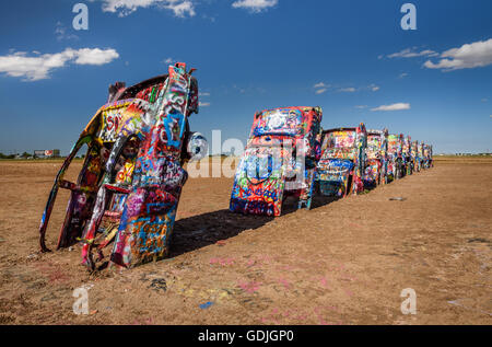 Cadillac Ranch in Amarillo, Texas Stock Photo