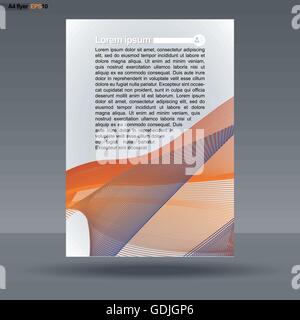 Abstract print A4 design with colored lines for flyers, banners or posters, with people icon, over silver background. Digital ve Stock Vector