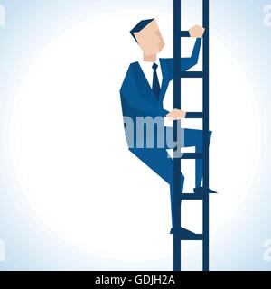 Illustration Of Businessman Climbing Ladder Stock Vector Image & Art ...