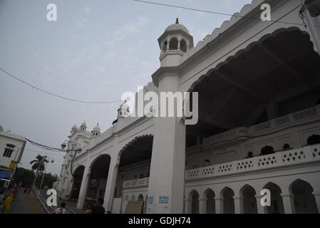 Shri Anandpur sahib Kesgarh Sahib takhat religious gurdwara in Night view lightening in District Rupnagar, Punjab, India, Asia Stock Photo