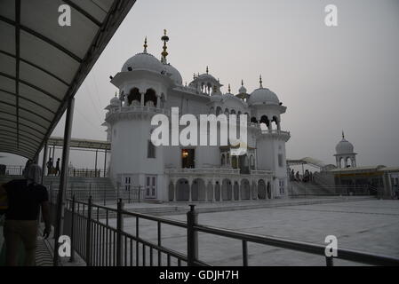 Shri Anandpur Kesgarh Sahib takhat religious white marble gurdwara sikhism holy place in District Rupnagar, Punjab, India, Asia Stock Photo