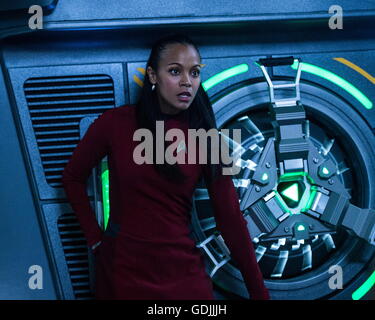 RELEASE DATE: July 22, 2016 TITLE: Star Trek Beyond STUDIO: Paramount Pictures DIRECTOR: Justin Lin PLOT: The USS Enterprise crew explores the furthest reaches of uncharted space, where they encounter a mysterious new enemy who puts them and everything the Federation stands for to the test PICTURED: Zoe Saldana as Lieutenant Uhura (Credit: c Paramount Pictures/Entertainment Pictures/) Stock Photo