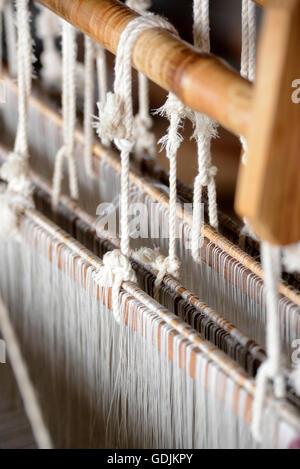 a traditional weaving workshop Factory near the Village of Phaung Daw Oo at the Inle Lake in the Shan State in the east of Myanm Stock Photo