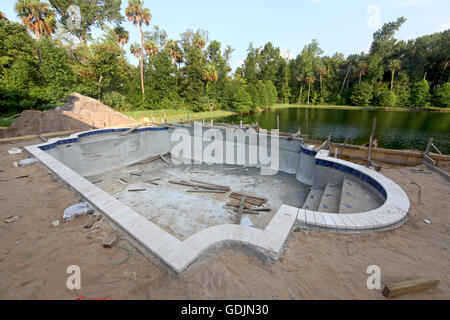 A Swimming Pool under construction in Florida Stock Photo