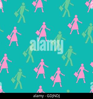 Businessman running seamless pattern. Stock Vector