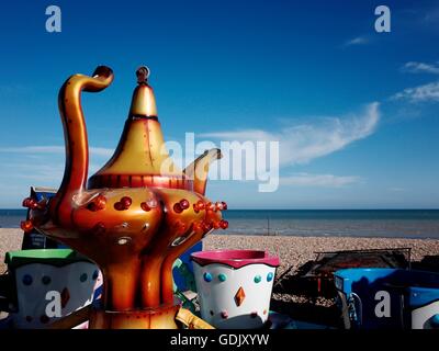 AJAXNETPHOTO. WORTHING, ENGLAND. - BEACH SCENE - ALADDINS LAMP FACING THE BEACH AND THE SEA.  PHOTO:JONATHAN EASTLAND/AJAX  REF:GBR WORTHING GRA130408 492 Stock Photo