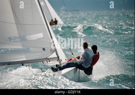 AJAX NEWS PHOTOS. 1988. PUSAN, SOUTH KOREA. - SAILING OLYMPICS - STAR CLASS GOLD MEDALLISTS - UK. PHOTO:JONATHAN EASTLAND/AJAX  REF:YAR OLYMPIC 41402 12 Stock Photo