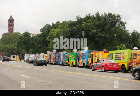DC mall food trucks vendors Stock Photo