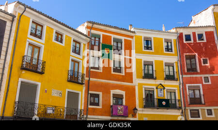 Typical colorful houses in the city of Cuenca, Spain Stock Photo