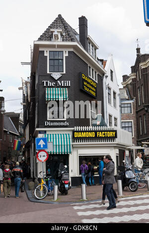 A diamond factory in Amsterdam, Holland, Netherlands. Stock Photo