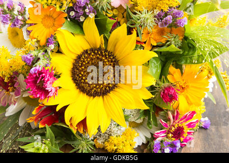 Fresh Bouquet of Summer Flowers. Stock Photo