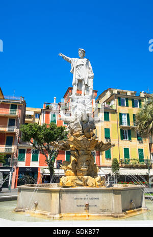 Statue of Christopher Columbus in Santa Margherita Ligure, Italy Stock Photo