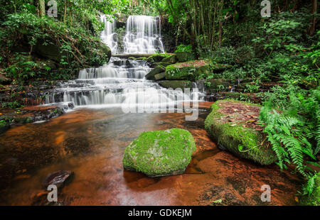 'Man dang' waterfall in Phu hin rong kra national park,Phitsanulok province,Thailand,defocused for background Stock Photo