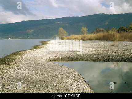 geography / travel, Austria, Vorarlberg, landscapes, Lake Constance shoreland near monastery Mehrerau near Bregenz, Pfaender (peak), Stock Photo