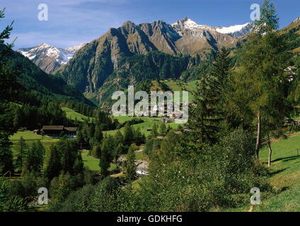 geography / travel, Austria, Tyrol, Praegraten, city view / city views, municipality, Virgen Valley, East Tyrol, Mauerer Mountains, Stock Photo