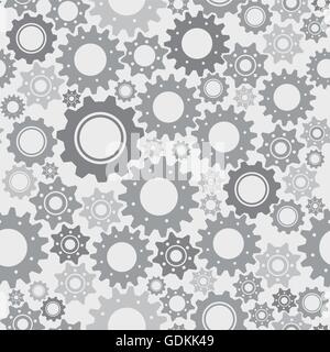 Gears seamless vector pattern, engineering and technology concept Stock Vector