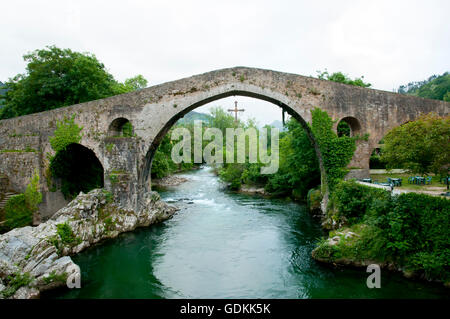 Roman Bridge - Cangas de Onis - Spain Stock Photo