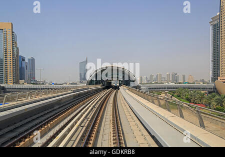 view on metro station in Dubai Stock Photo