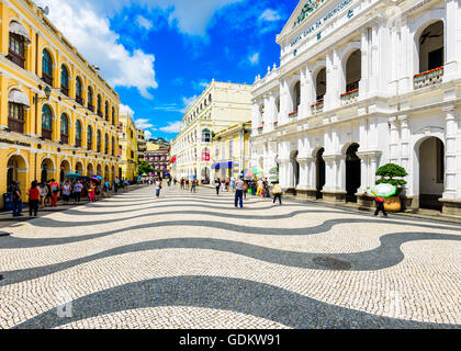 Senado Square in Macau, China. Stock Photo