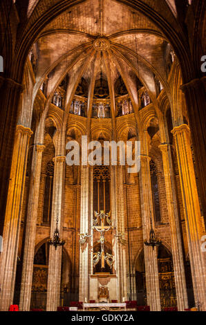 Cathedral of Barcelona or Cathedral of Santa Eulalia.Barcelona. Catalonia, Spain Stock Photo