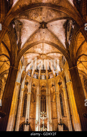 Cathedral of Barcelona or Cathedral of Santa Eulalia.Barcelona. Catalonia, Spain Stock Photo