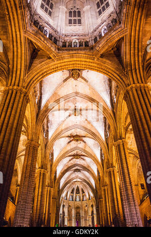 Cathedral of Barcelona or Cathedral of Santa Eulalia.Barcelona. Catalonia, Spain Stock Photo