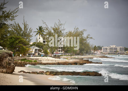 The Lesser Antilles Barbados Parish Saint Michael west indies capital Bridgetown  Rockley worthing beach area hotel on beach coa Stock Photo