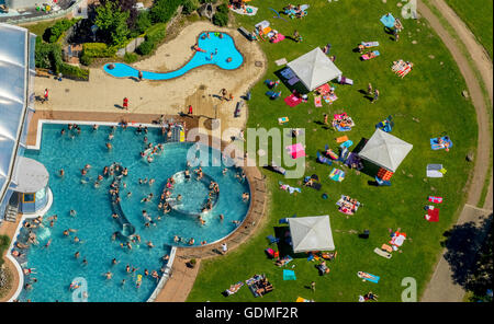 Witten, Germany 19th July, 2016 Aerial view, Bochum, Heveney - the spa in the Ruhr valley - leisure center Kemnade, outdoor pool on the edge of Kemnader lake Credit:  Hans Blossey/Alamy Live News Stock Photo